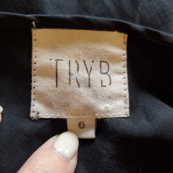 TRYB Silk Short Sleeve Cutout Asymmetric Top 6 Black Whimsigoth Fairy Grunge - Picture 9 of 11